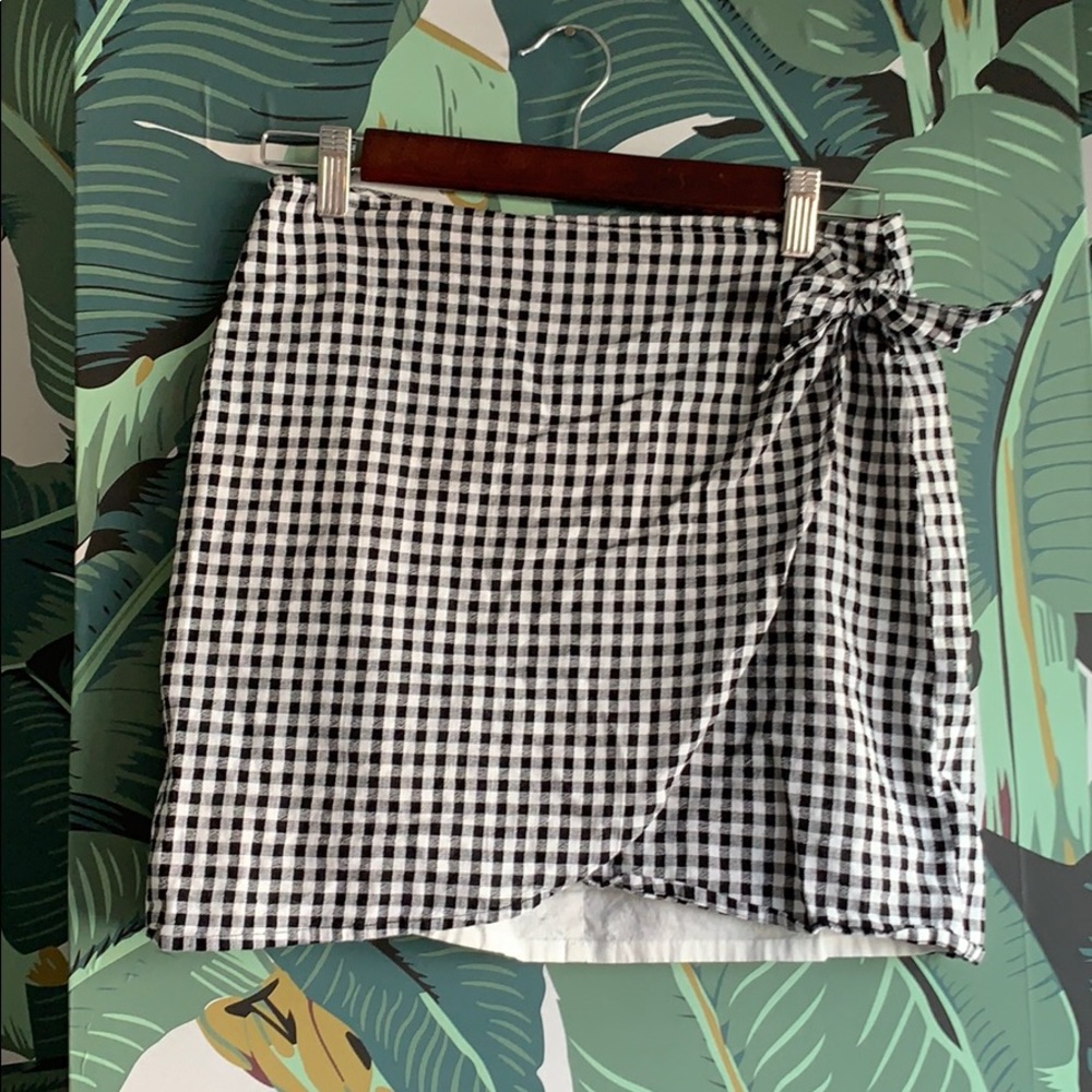 Madewell gingham wrap skirt